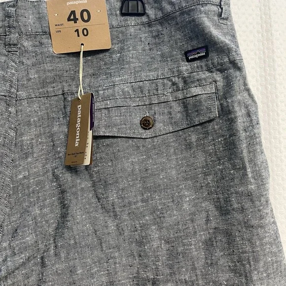 Patagonia Men’s Back Step Shorts Organic Hemp Blue Walking Golf Casual 40 - Picture 5 of 6